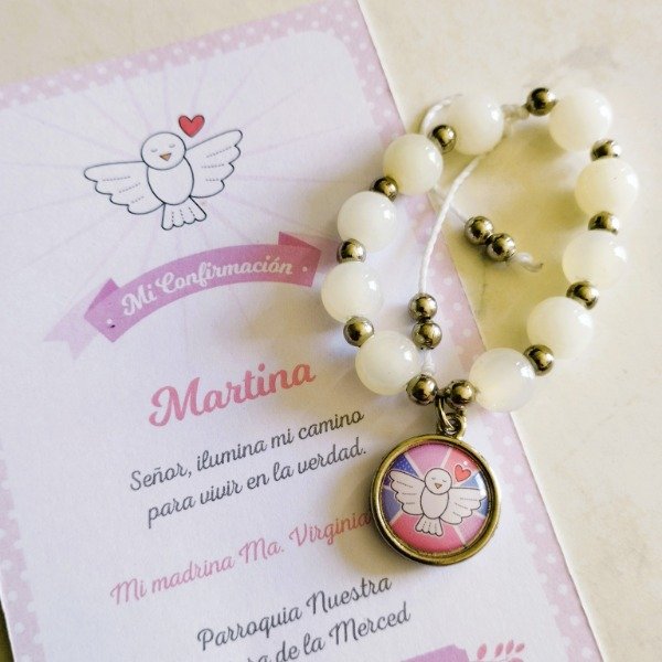 Producto - Pack Souvenir Estampita con Decenario - Confirmación