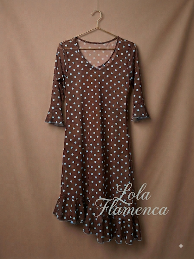 Producto - SOBREVESTIDO MICROTUL ELASTIZADO NEGRO CON LUNAR TURQUESA TM