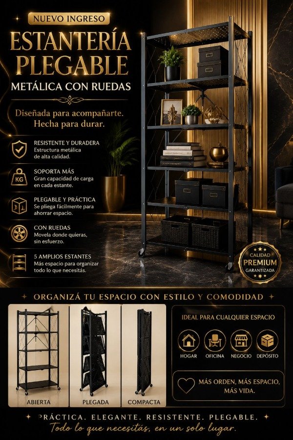 Producto - Estantería plegable negra