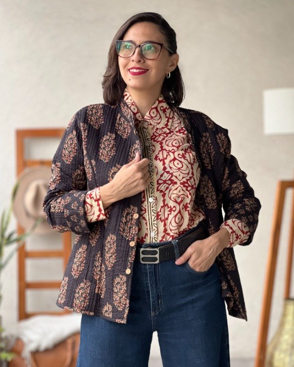 Producto - Chaqueta Hindi Negra y Tomate L/XL