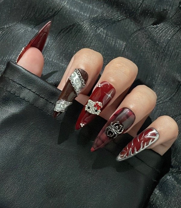 Producto - Uñas Press On hello kitty red