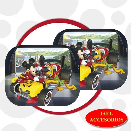 Producto - JGO. CORTINA DISNEY LATERAL PLEGABLE MICKEY AUTO, 44X38CM