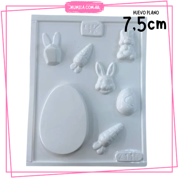 Producto - Molde Placa Huevo Plano 7,5cm con decoraciones