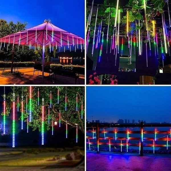 Producto - Luces LED de lluvia de 8 tubos de 30 cm Multicolor