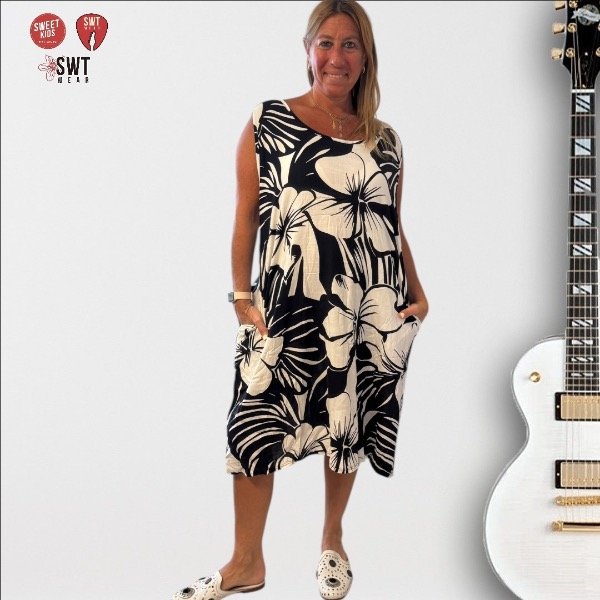 Producto - Vestido Lino SIN Mangas Estampados 2 Talle Único Grande RG