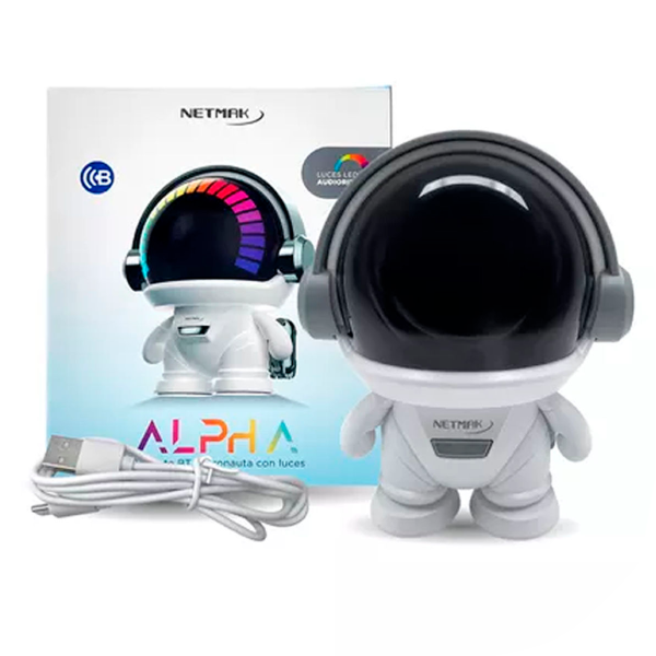 Producto - Parlante Netmak  bt NM-ALPHA Astronauta Luces Led - 2