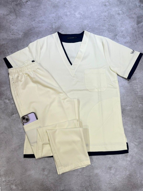 Producto - POLO (Amarillo clarito detalle Azul)