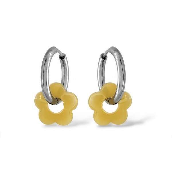 Producto - Argollas de acero quirúrgico con dije flor - Maiz