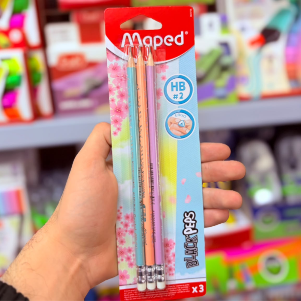 Producto - Lápices negro pastel con goma x3 Maped