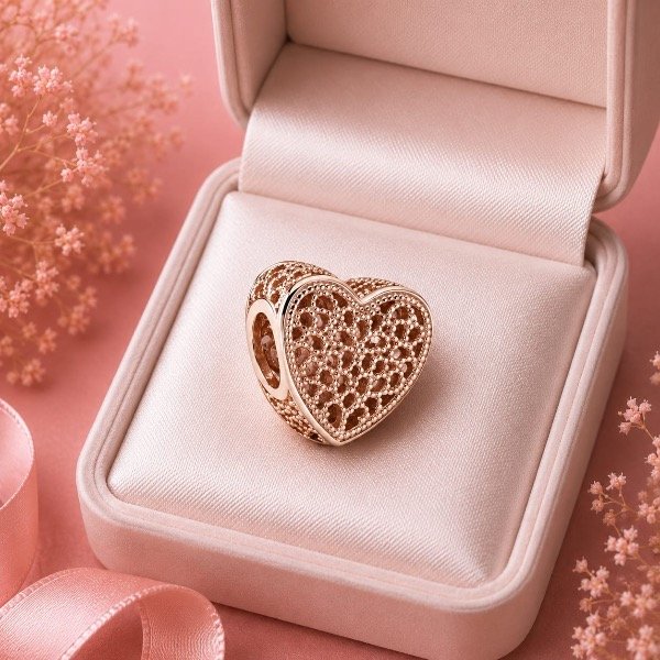 Producto - Dije Pandora Corazón Calado Rose