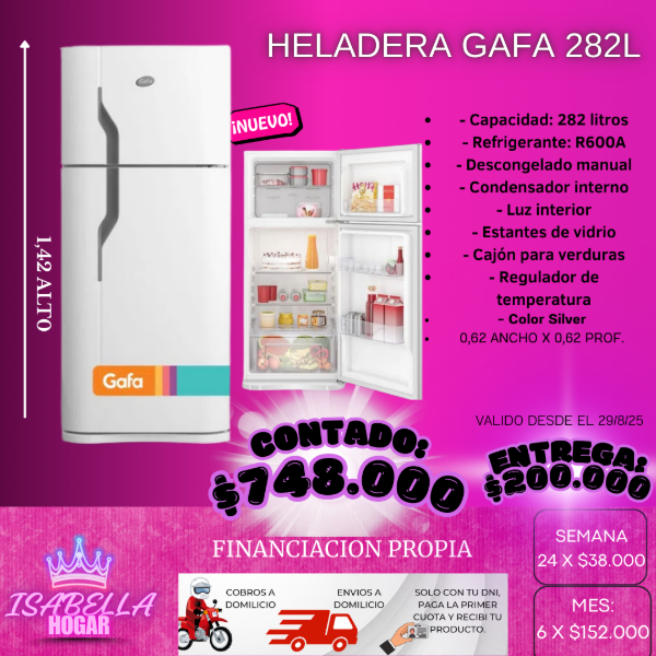 Producto - HELADERA GAFA 282L