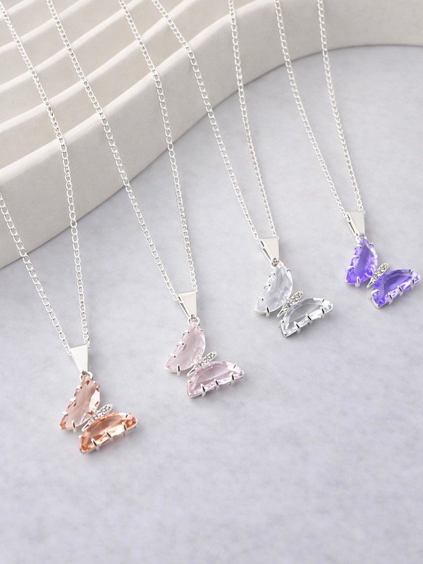 Producto - CADENA DE PLATA MARIPOSA CRISTAL 1210