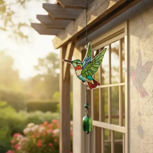 Producto - COLGANTE COLIBRI DE VIDRIO CON CAMPANA (Cod.17-018) - 1
