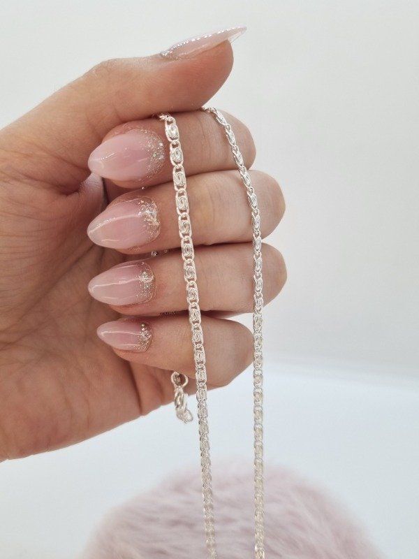 Producto - Cadena acero blanco flor lcl319 50cm