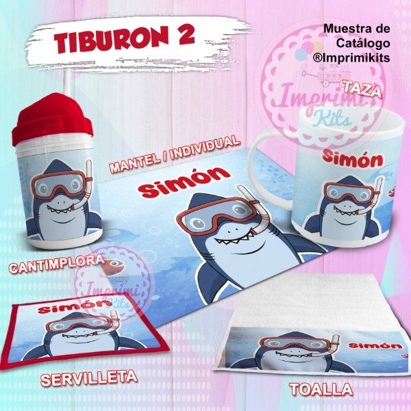 Producto - Plantillas Para Sublimar Diseños Set de Jardín Oso Tiburón 2