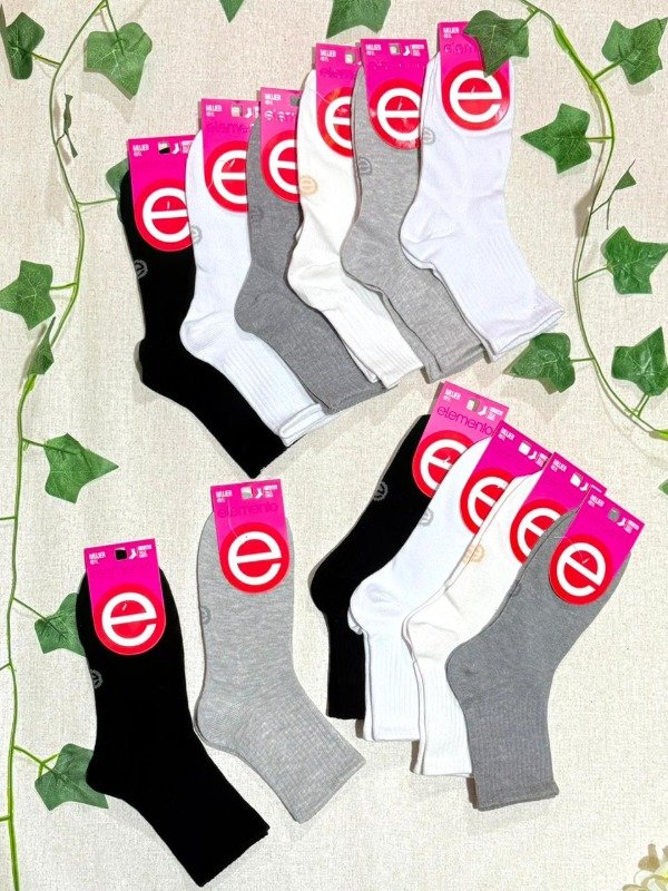Producto - Art 401 Elemento Medias Tenys 1/3 Dama LISAS ESTAMPADAS RAYADAS