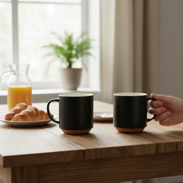 SET LINEA TIERRA DE 2 TAZAS PORCELANA 400 ML