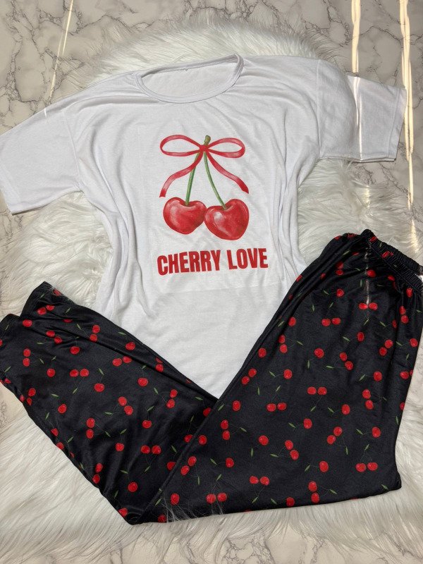 Producto - Pijama animado modal soft pantalón y remera manga larga - Cherry