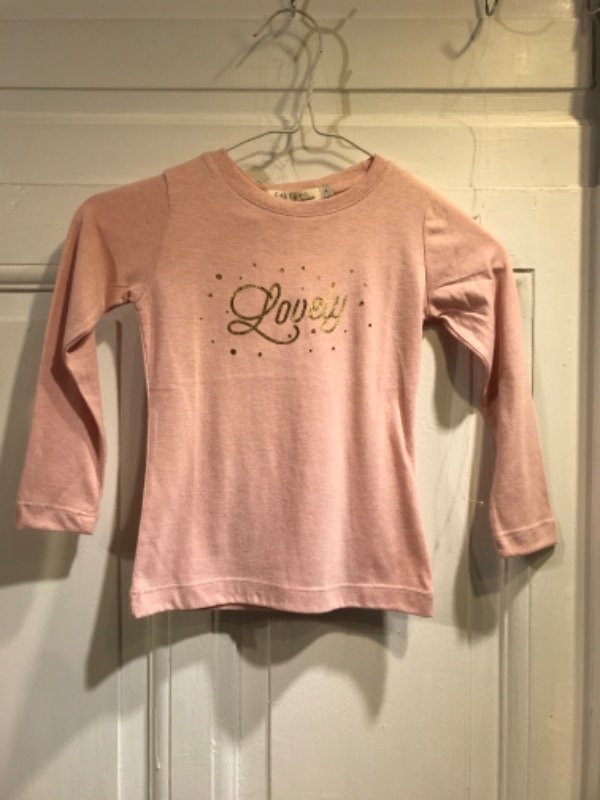 Producto - Remera CASTORO rosa logo lovely dorado Talle 4 años- PRECIO: 26x