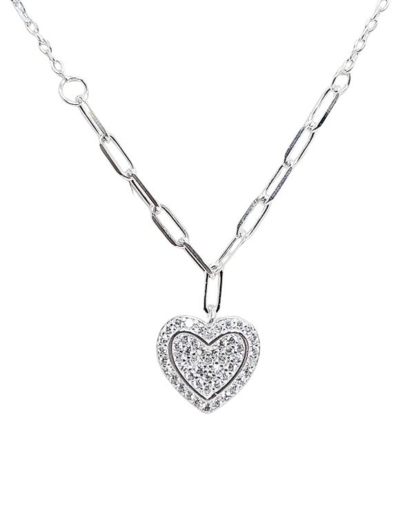 Producto - Collar, Corazón de Plata y Zircon - 2