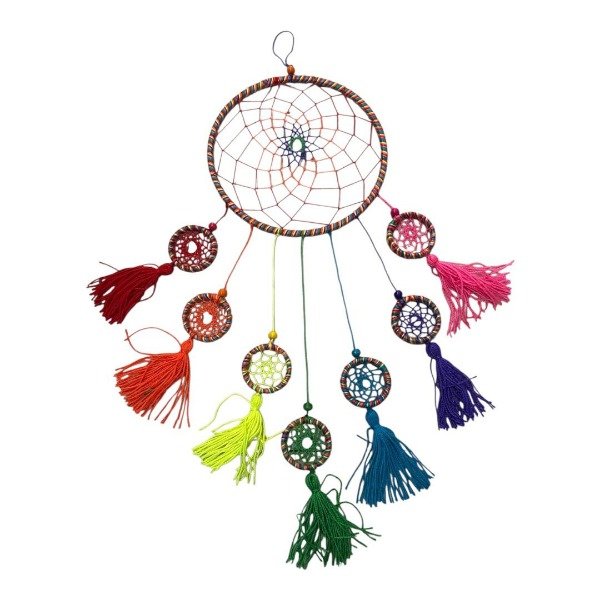 Producto - ATRAPA SUEÑOS CASCADA 7 COLORES - 50 CM