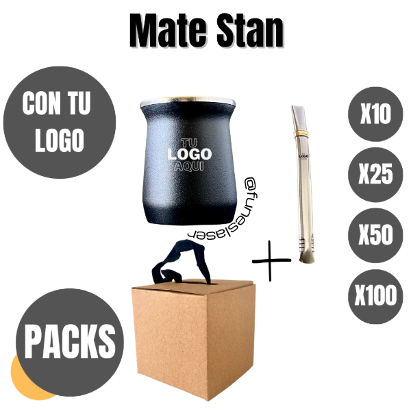 Producto - Pack mates Stan con bombillas y cajas.
