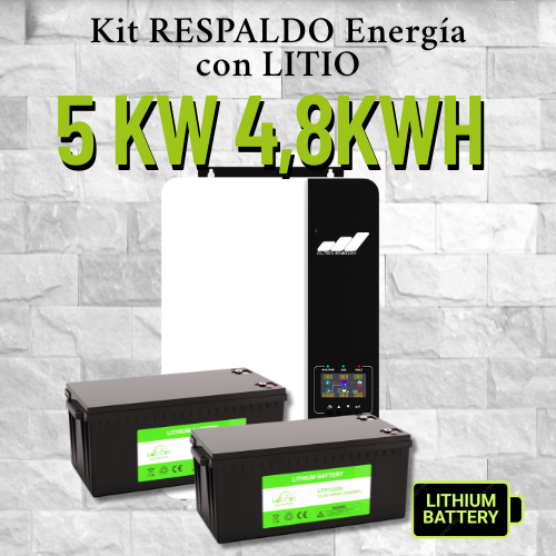 Producto - Kit Respaldo Energía con Litio 5kW 48V - 4,8kWh. Monofásico