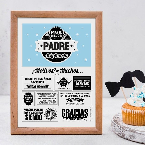 Producto - Lámina Imprimible Día del Padre "El mejor del Planeta"