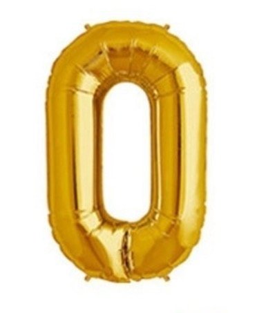 Producto - Globo Número dorado N0 - 1M x unidad