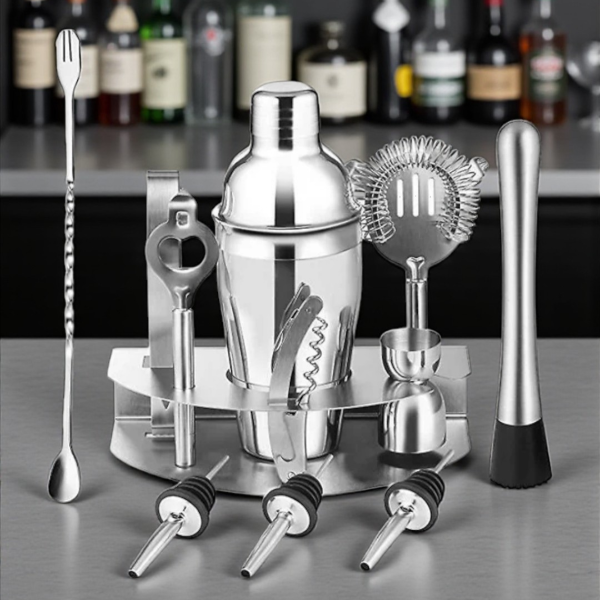 Producto - SET KIT BARMAN COMPLETO COCTELERA TRAGOS BEBIDAS PREMIUM