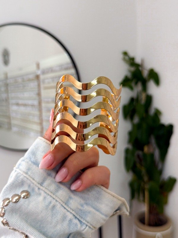 Producto - Brazalete dorado ondas - 1