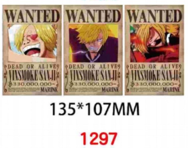 Producto - STICKER 3D ONE PIECE LUFFY WANTED