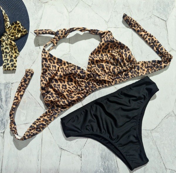 Producto - Bikini con vedetina LEOPARD  - 95 al 120