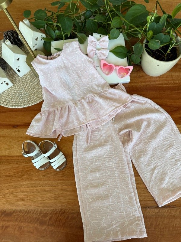 Producto - Conjunto BB Bordado Rosa