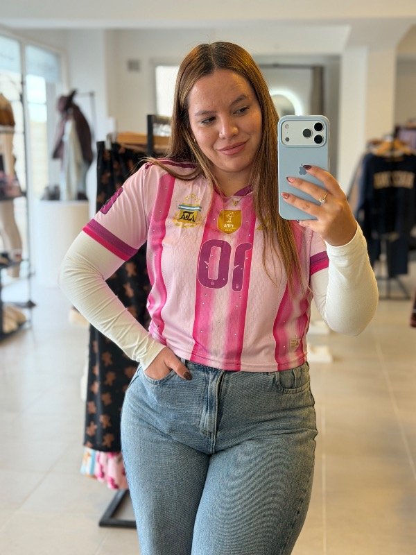 Producto - Camiseta Crop Rosa Strass