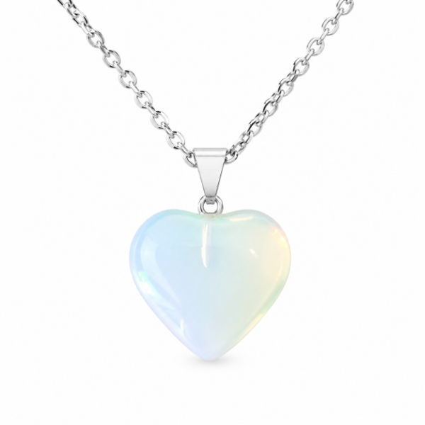 Producto - Collar Corazón Opalina Piedra de la Luna - 2