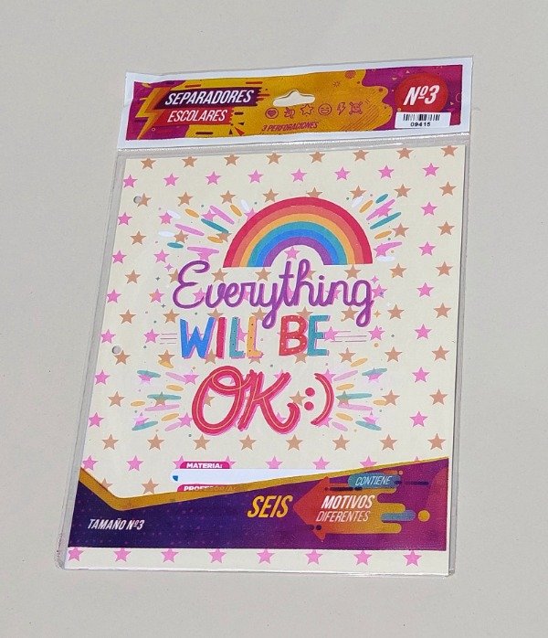 Producto - Separadores Escolares N3 Everything Will Be ok