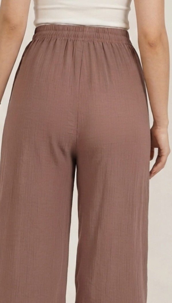 Producto - Pantalón Ancho con botones en los laterales Lino Liso (Art. 6189) - 1