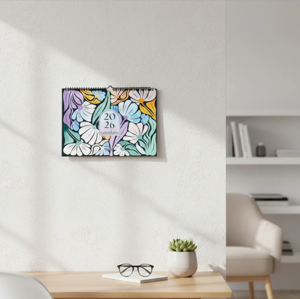 Producto - Calendario Mooving Floral Mensual De Pared 2026 -Floral