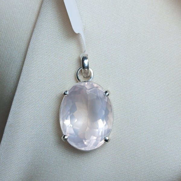 Producto - Dije Plata 925 con cuarzo rosado