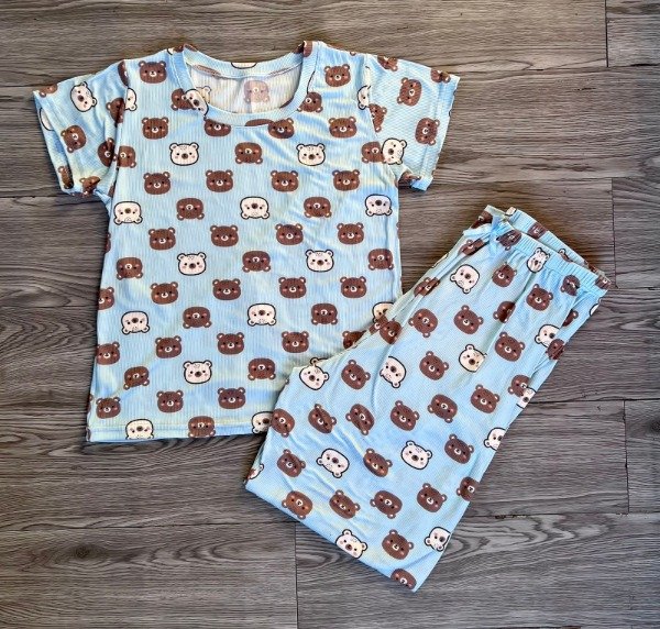 Producto - pijama media estacion dama ositos celestes