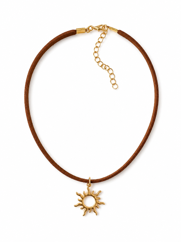 Producto - Choker gamuza marrón sol