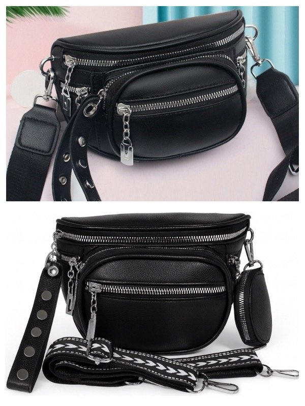 Producto - Bandolera negra con correa desmontable