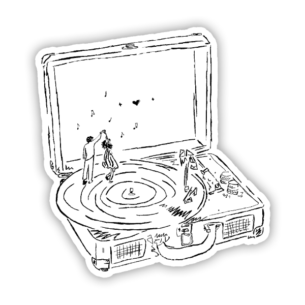 Producto - Sticker Blanco y Negro Diseño 27 Música