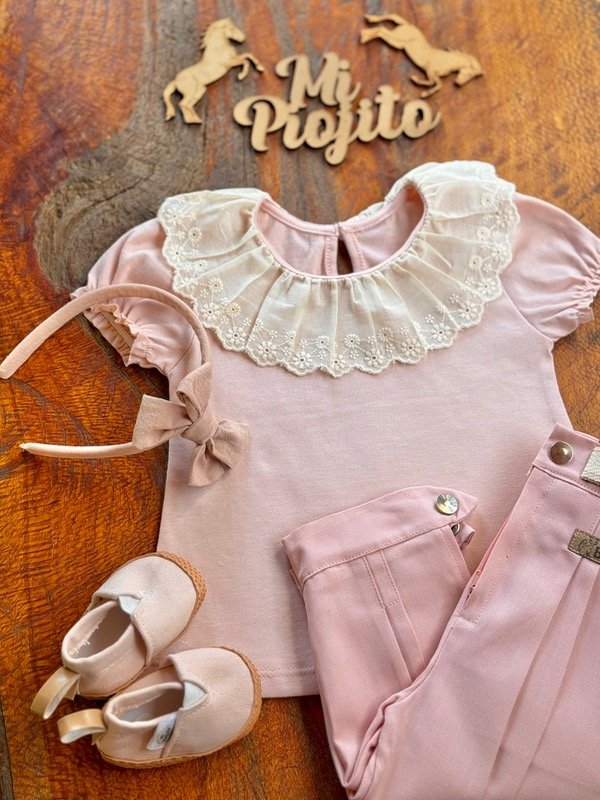 Producto - Remera Rosa Beba con Cuello Broderie - 4