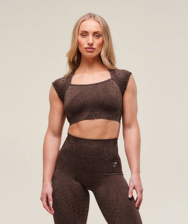 Producto - Adapt Animal X Whitney Seamless Crop Top Brown