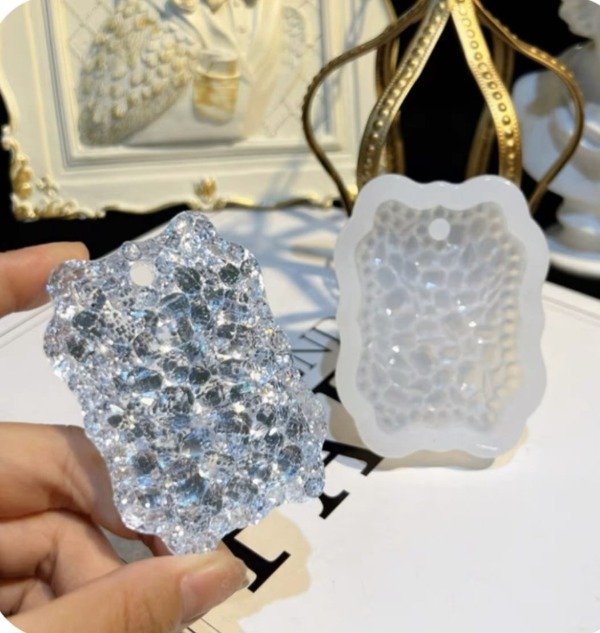 Producto - MOLDE SILICONA RECTANGULO DIAMANTE PARA LLAVERO (COD.5V7)