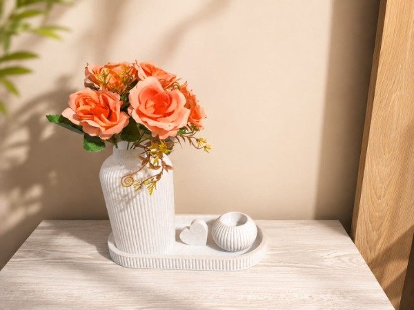 Producto - Set Decorativo Moderno con florero y bandeja.