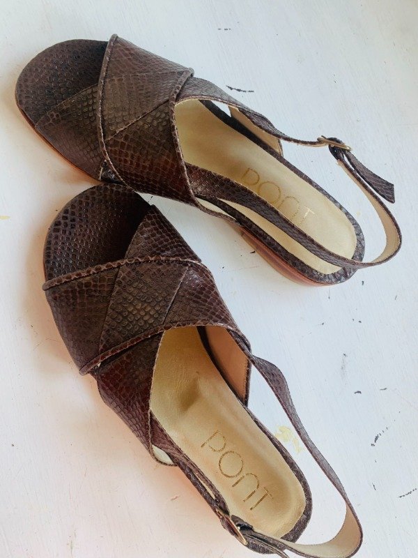 Producto - Sandalia LULU- Reptil Chocolate- PEDIDOS