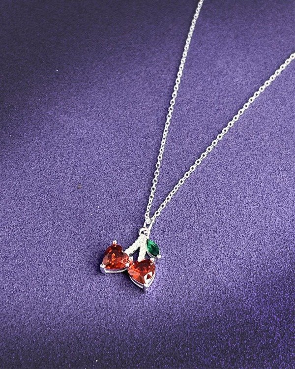 Producto - CO 731 - Conjunto Plata 925 -  Cerezas de cristal